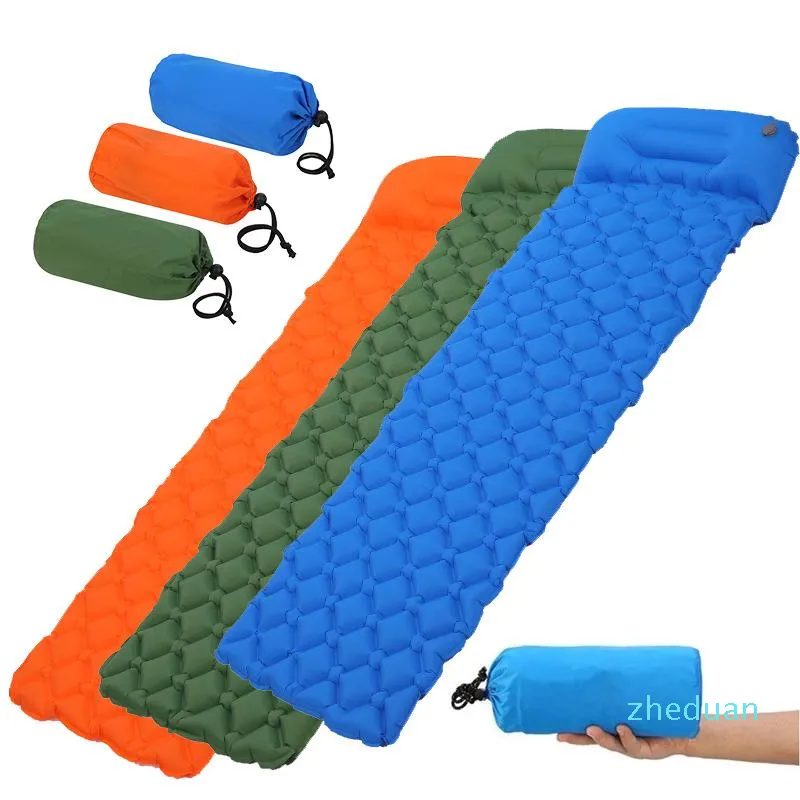 Outdoor Pads Nylon TPU Sleeping Pad Lightweight Moisture-proof Air Mattress Portable Inflatable Camping Picnic Blanket