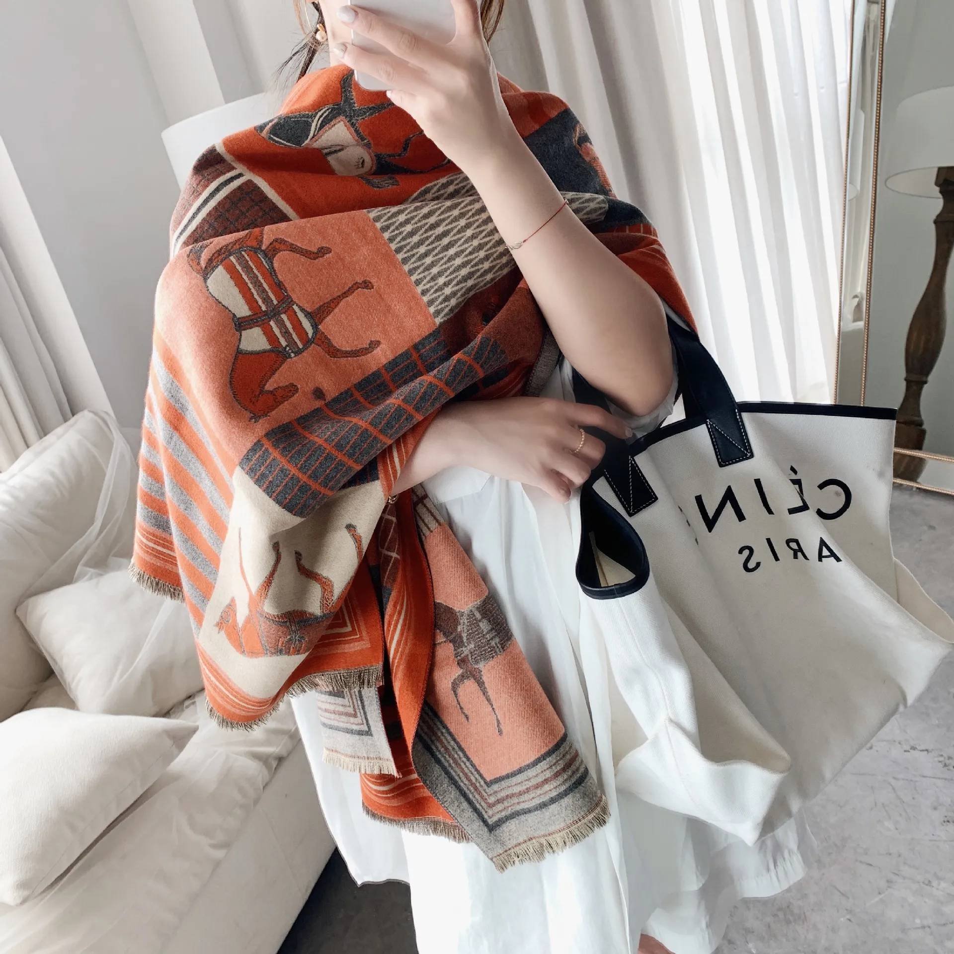 Winter Scarf Women Cashmere Shawls Fashion Warm Foulard Lady Air-conditioned office Scarves Thick Soft Wraps size 180X70CM mai888a