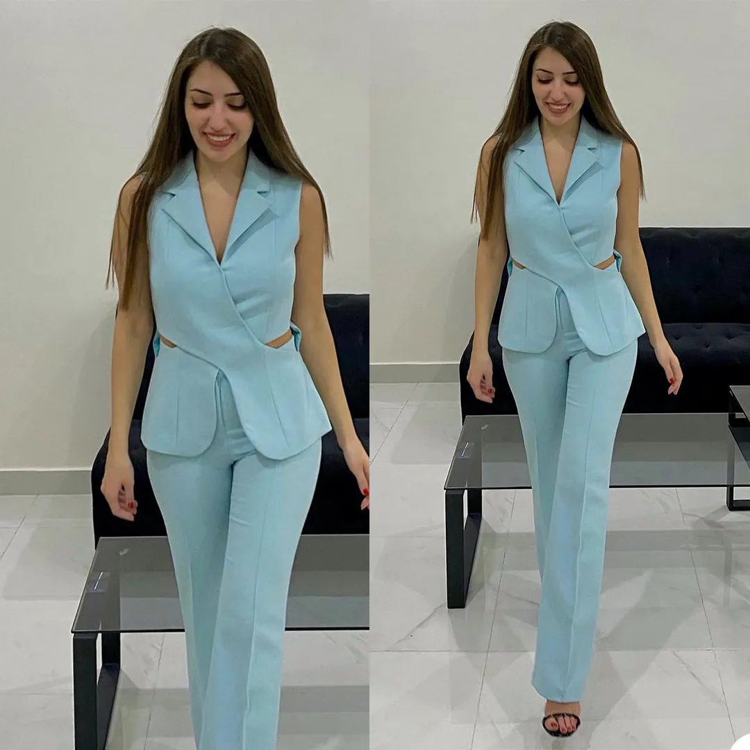 Sexy Ladies Blazer Suits Short Sleeve Women Business Pants Suit Leisure Club Party Wedding Outfit (Jacket+Pants)