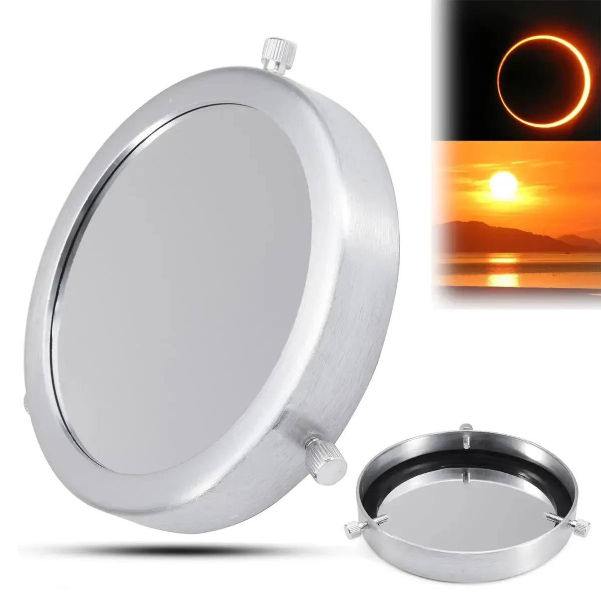 Silver 90-112mm Solar Filter Lens Baader Telescope Film Metal Cover For Astronomical