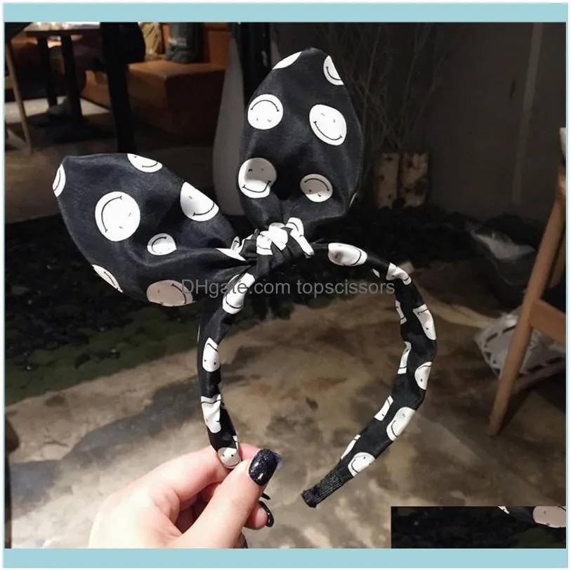 Haimeikang Stripe/Dot/Plaid Print Hairband Fabric Big Ear Hair Hoop For Girls Bow Bands Headband Accessories1