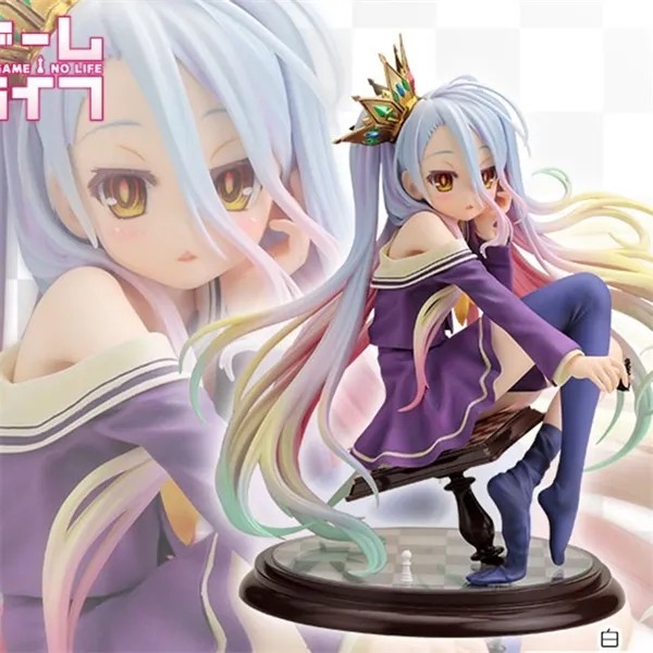 Japansk Anime No Game No Life Shiro 1/7 Skala PVC Action Figur Sexiga Siffror Samlarobjekt Modell Leksaker Dock Gift X0503