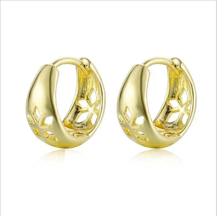Small hollow pattern glossy 18k Ear Cuff earrings fashion style gift fit women DIY jewelry earring