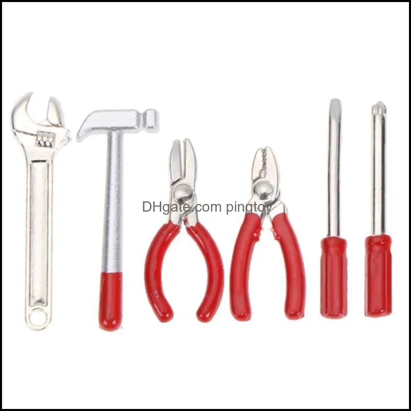 6pcs/Set Mini Hammer Wrench Tools Box RC Crawler Car Simulation Parts Combination Kit for Traxxas Hsp Redcat Axial D90 RC Car