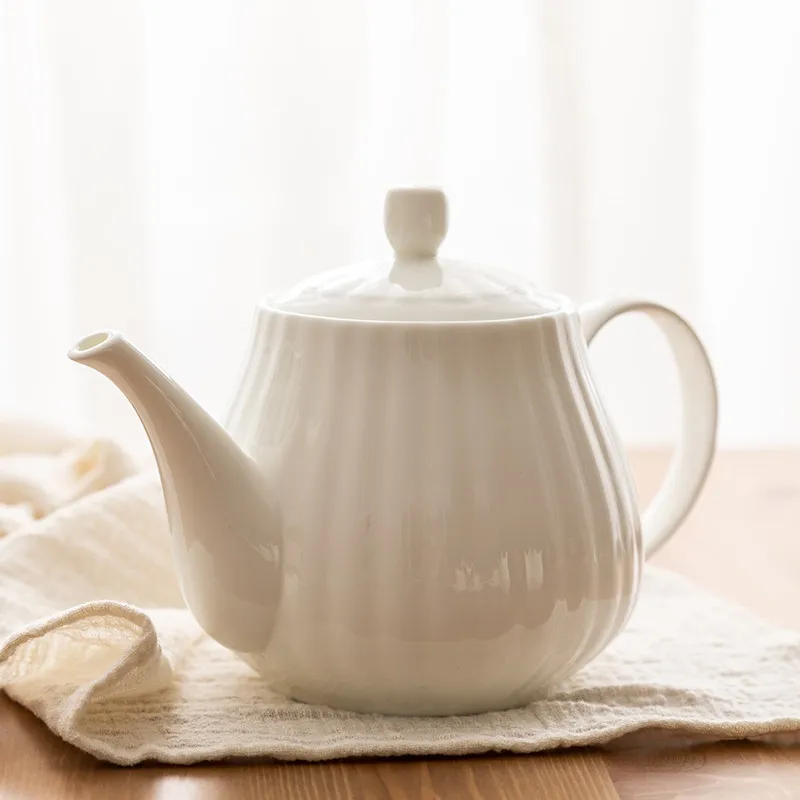 Handmade Ceramic Pumpkin Tea Pot Bone China Porcelain Kettle For Cold Hot  Water Household Rosee Blanche Ceramic Tableware Accessory From Lilyzhy,  $100.51