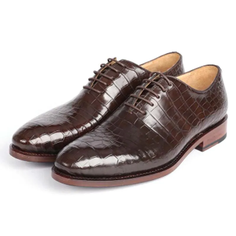 Dulilu Crocodile chaussures homme robe en cuir hommes Style britannique noir