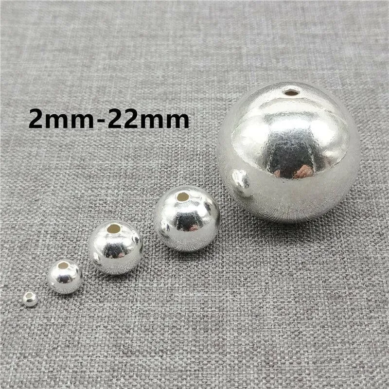 Other Jewelry Other Other 925 Sterling Silver Plain Seamless Round Ball Beads 2mm 2.5mm 3mm 4mm 5mm 6mm 7mm 8mm 9mm 10mm 12mm 14mm 16mm
