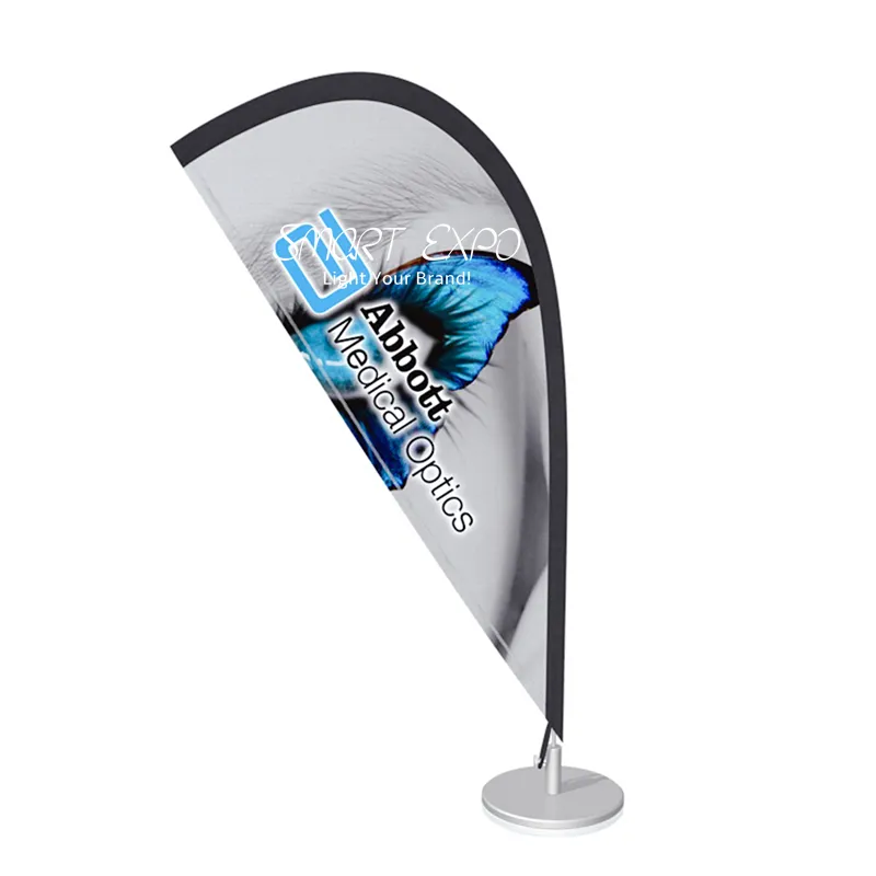 Flying Counter Top Flag Custom Polyester Teardrop Table Banner Display för inomhuspromotion med dubbelsidiga logotyputskrift