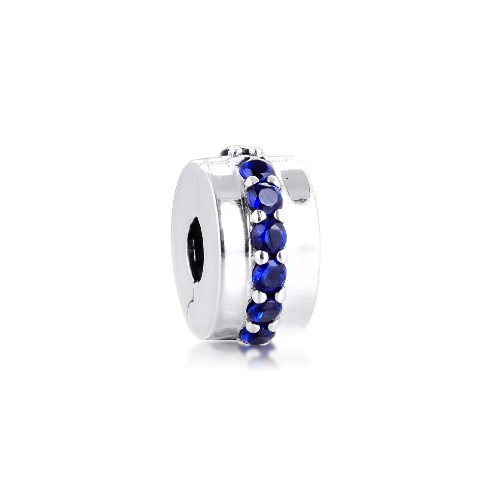 Blau DIY 2020 Weihnachten 100 % echtes Silber S925 ästhetischer Winter Halloween Girl Friends Clip-Charm für Armbänder