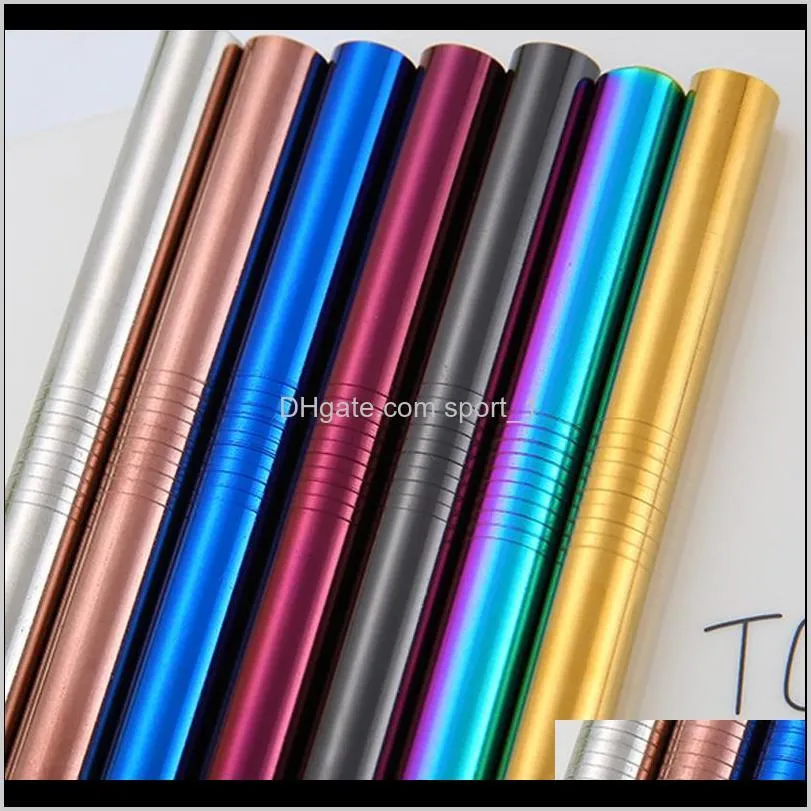 12mmx215mm stainless steel drinking straw wide long reusable fat metal smoothie straws factory wholesale lx0211
