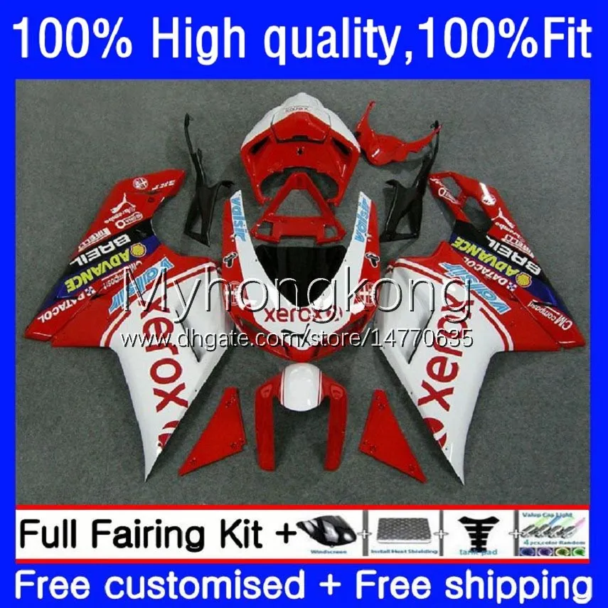 Injektionskroppar för Ducati 848R 1098R 1198R 848 1098 1198 s R 07 08 09 10 11 12 14.58 Bodywork 848s 1098s 1198s 2007 Fabriks Röd ny 2008 2009 2010 2011 2012 OEM Fairing Kit