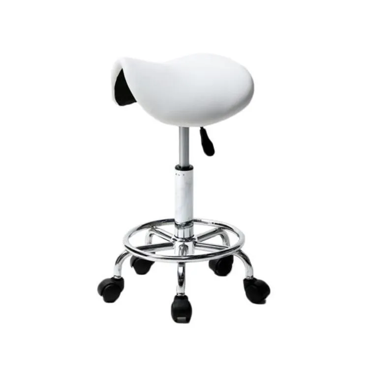 2022 Living Room Furniture Saddle Ha Feet Rotation Bar Stool White chair desk