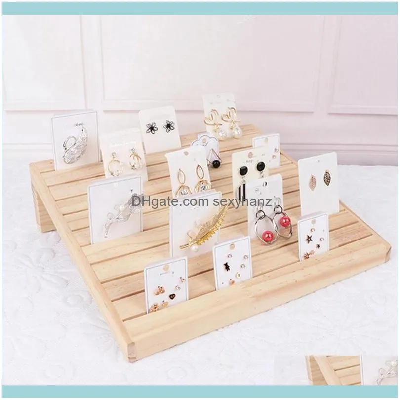 Pcs Unfinished Wood Jewelry Necklace Pendant Display Stand Holder Rack 9 Hooks For Chain Bracelet Pouches, Bags