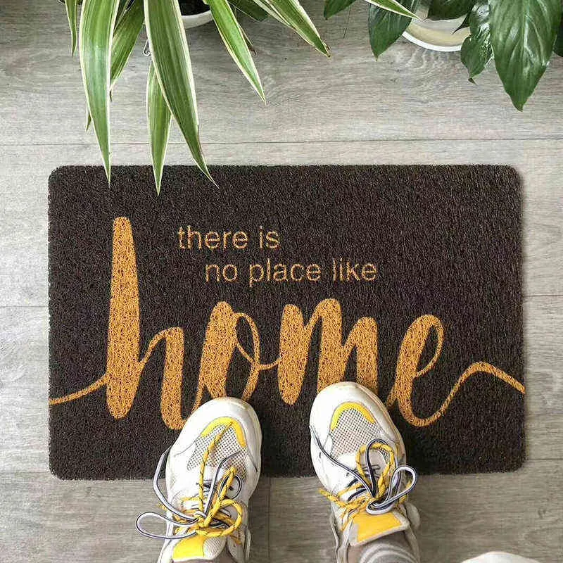 Printed Entrance Doormat Absorbent Sand Removal Foot Pad PVC Rug None-slip Doormat Hallway Bathroom Floor Carpet Home Decor 211109