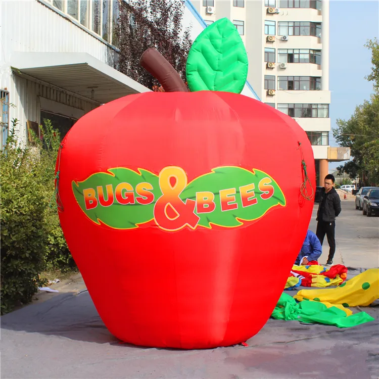 Wholesale LED Striped Giant Inflatable Apple Globe Balloons For City
