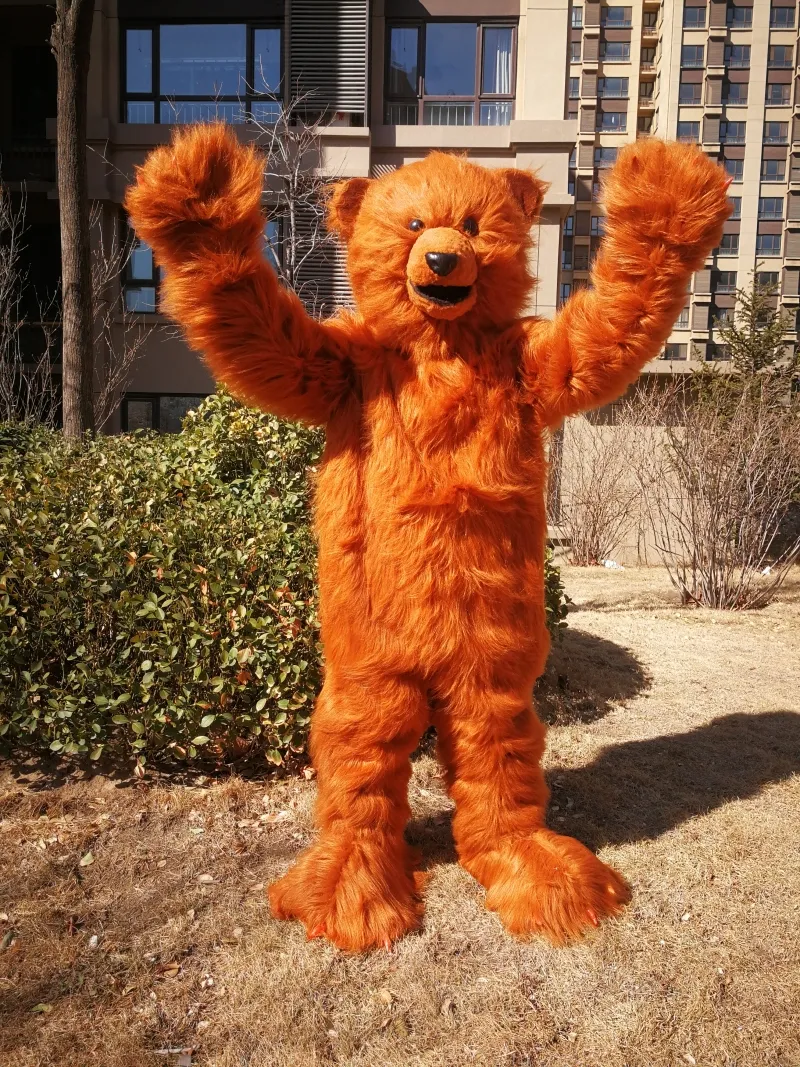 Real Pictures Brown bear mascot Costume Party Cartoon Character Costumes for Sale Adult Size factory direct support customization