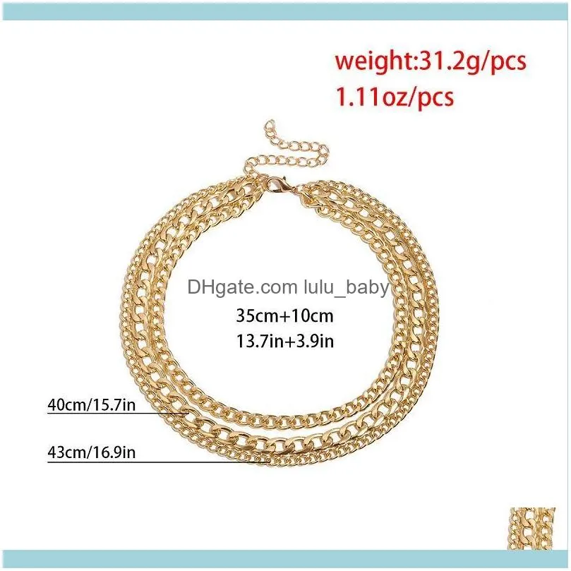 Chains WANGLUFEI Big  Gold Curb Link Chain Necklace For Women Layered Chunky Cuban Thick Hip Hop Punk Jewelry Gifts