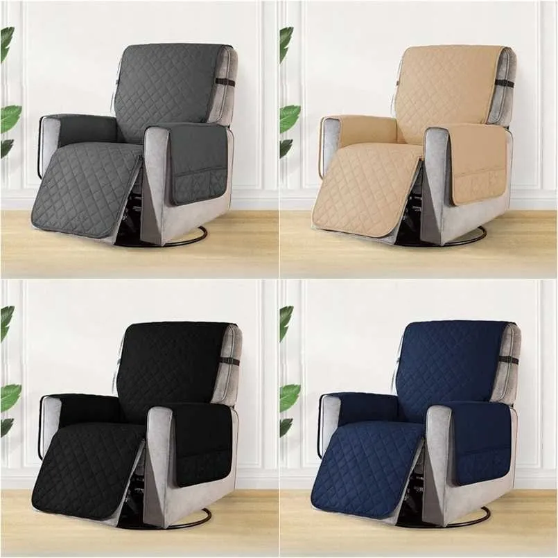 All-inclusive recliner stol täcke soffa täcker säteselasticitet stretch beskyddare med sidofäst massage fåtölj husdjursmatta 211116