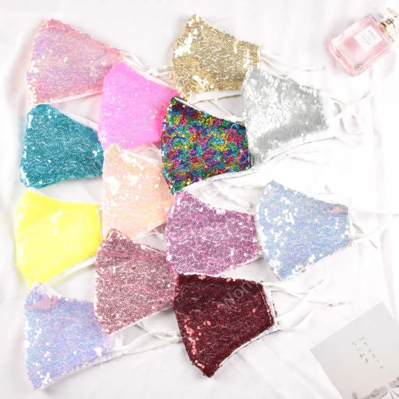 Hot style sequins designer face masks can be washed to prevent dust for women with decorative face mask night entertainment venue DAW357
