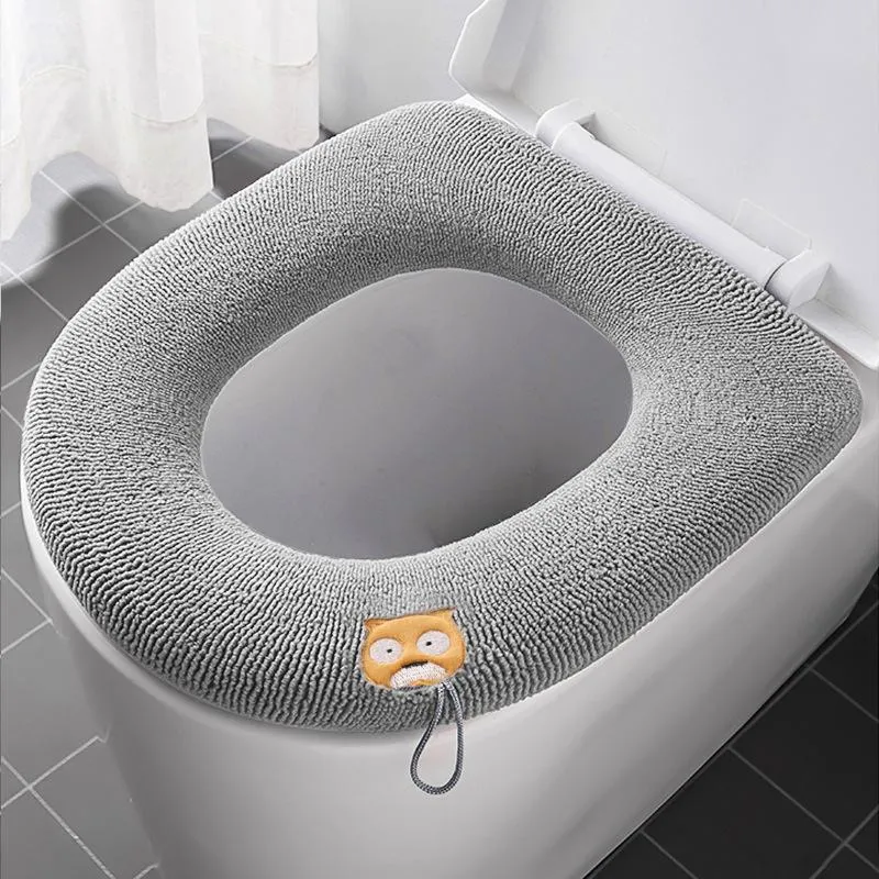 Housses de siège de toilette ménage Portable coussin chauffant épaissi doublure d'hiver quatre saisons housse lavable universelle étanche