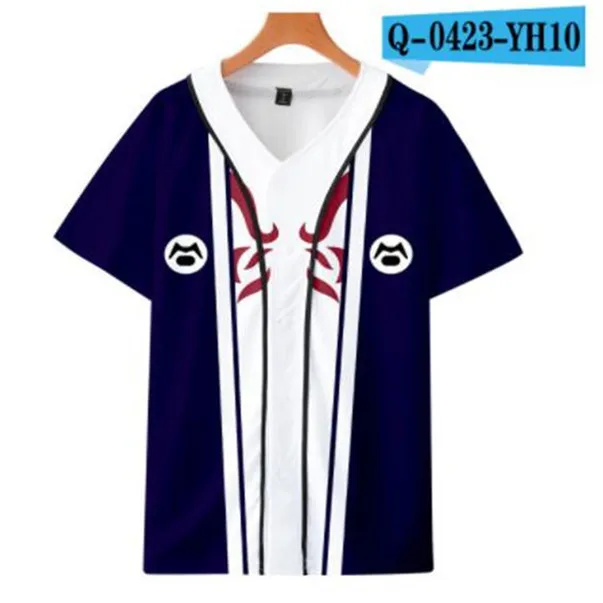 カスタムマン野球ジャージーボタンホムTシャツ3Dプリントシャツストリートウェアティーシャツヒップホップ服前部とバックプリント良い034