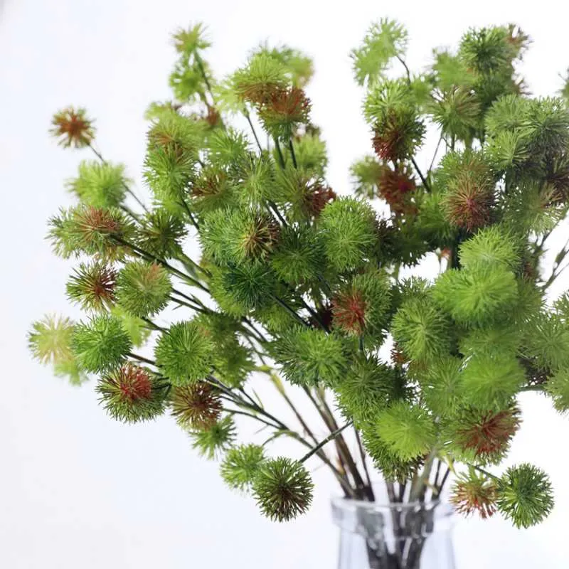 Dekorative Blumen Kränze Kunststoff Kastanie Beere gefälschte Blume für Hausgarten Dekoration Blumenarrangement Zubehör künstlich