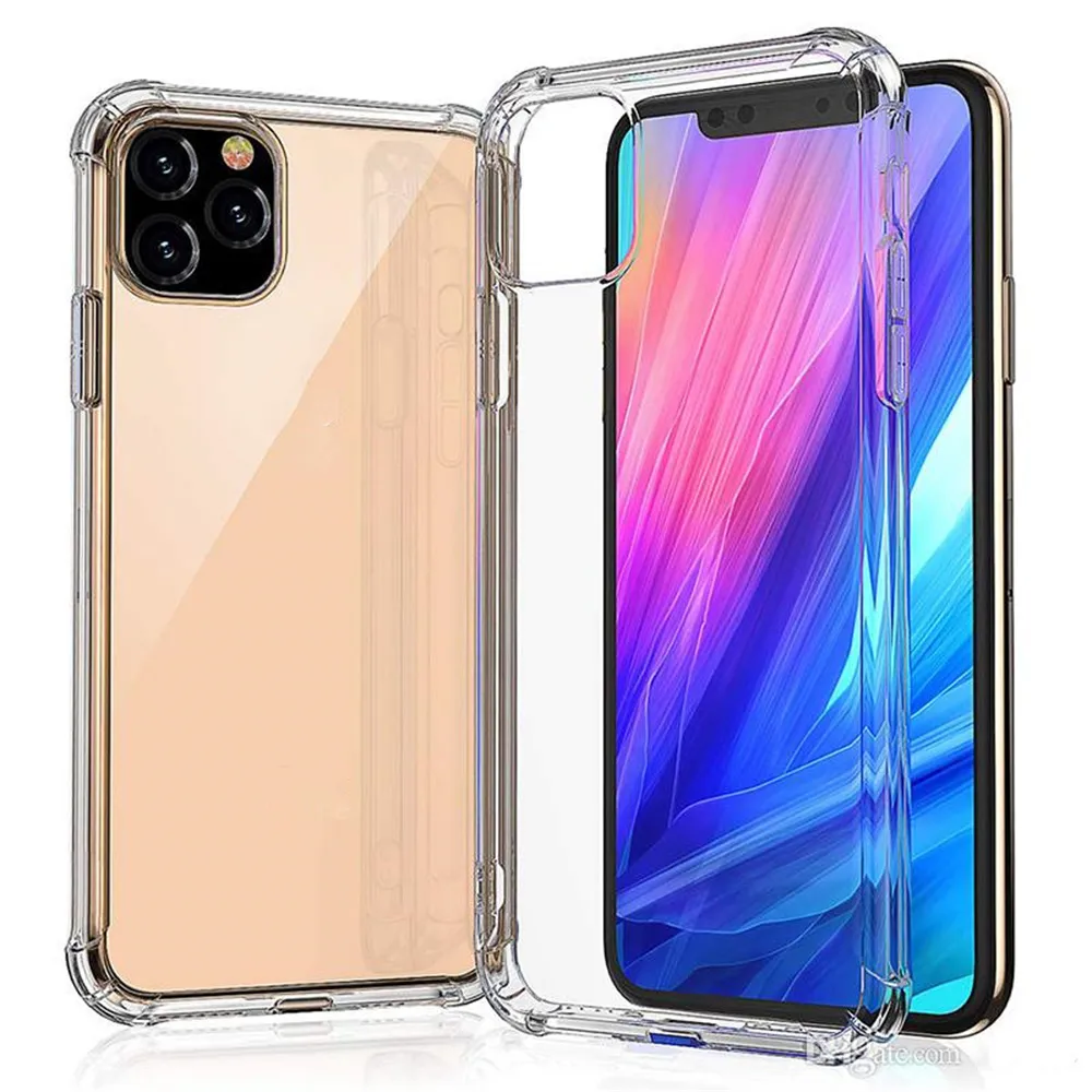 Les étuis de téléphone transparents transparents en TPU souple super anti-chocs protègent la couverture arrière pour iPhone 14 12 13 mini 11 pro X XS max XR 7 8 plus SE étuis en silicone