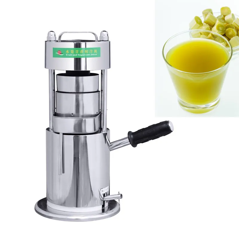 Sugarcane Juice Extractor Machine 30kg / h Hand Tryckrisen extrahera manuell sockerrör Juicer Hem Kommersiell rostfritt stål