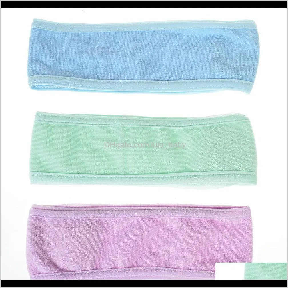 new pink spa bath shower make up accessories cosmetic headband wash face hair band for women