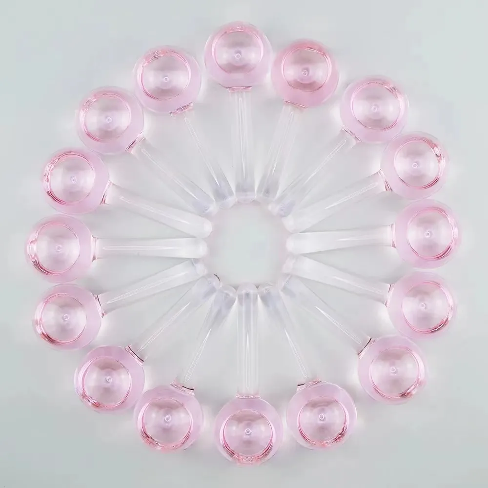 Premium Stor Skönhet Rosa Is Glober För Ansikts Ögon Kropp Inga Glitter Kylande ansiktsrullbollar för att minska puffinessporerna rynkor