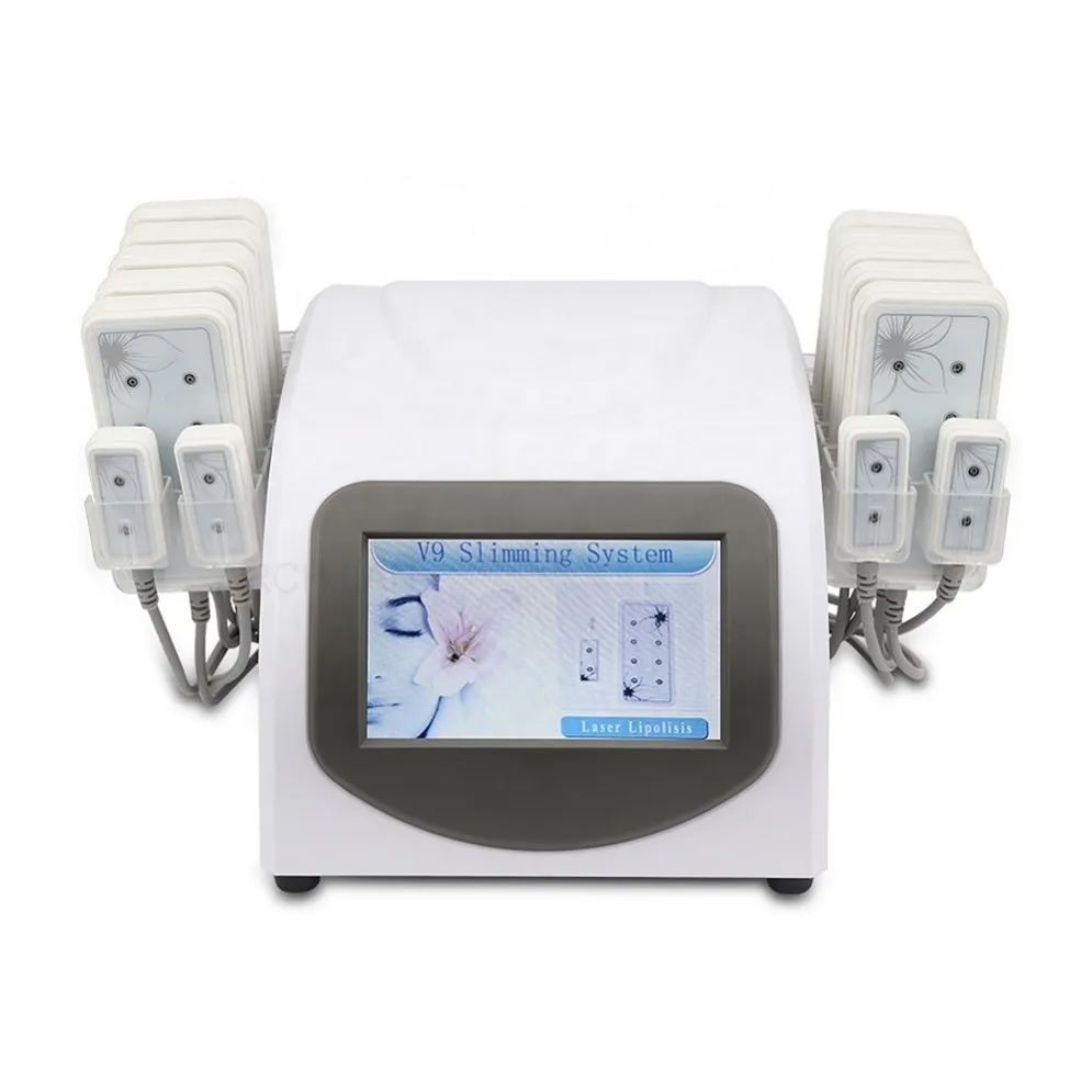 ￉quipement mince portable Perte de graisse 5MW 635 Nm 650 Nm Laser Lipo 14 Pads Retrait de la cellulite Corps de beaut￩ Corps Slimming Machine Device de beaut￩