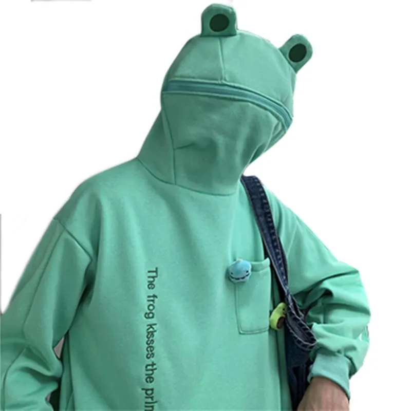 Erkek Hoodies Tişörtü Özel Yüz Fermuar Hoodie Boş Tam Zip Hoodiethe Kurbağa