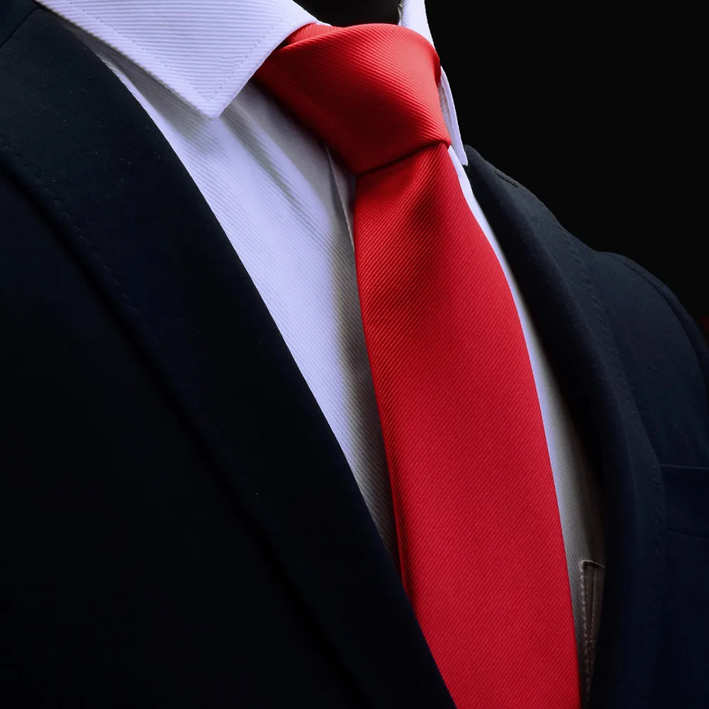 Ricnais Classic Mens Tie Silk 8cm Formell Slips Solid Guld Röda Gula Slipsar För Man Business Wedding Present Party