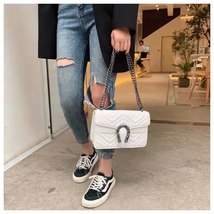 HBP Cross Body Luxury messenger bag designer shoulder bags Fashion Adjustable shoulder strap Soft leather lady chain bag simple design Horseshoe Buckle