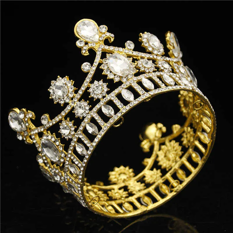 Luksusie Kryształ Rhinestone Crown Bride Tiaras and Crowns Headdress Małe Diadem Wedding Włosy Biżuteria Moda X0625