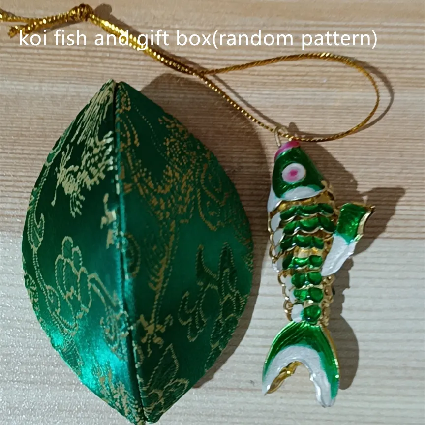 Animal Cloisonne Enamel Lucky Koi Fish Charms for Key Chain Vivid Swing Fancy Carp Pendant Jewelry Kids Women Gift with box