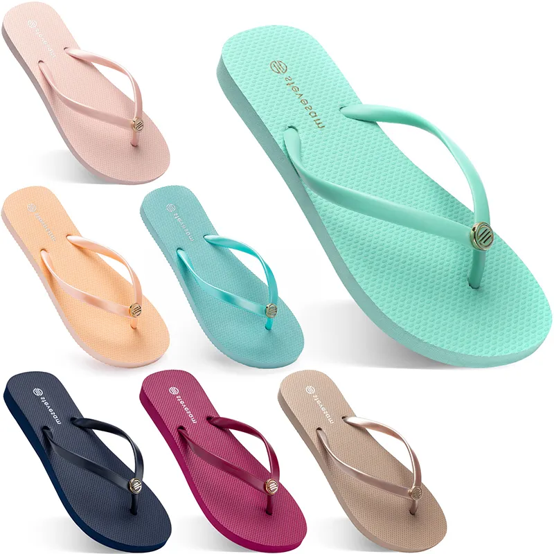 2021 summer flip flops women flat with seaside Glazed Blue beach slippers non-slip Sand gray gold white foreign trade eighteen