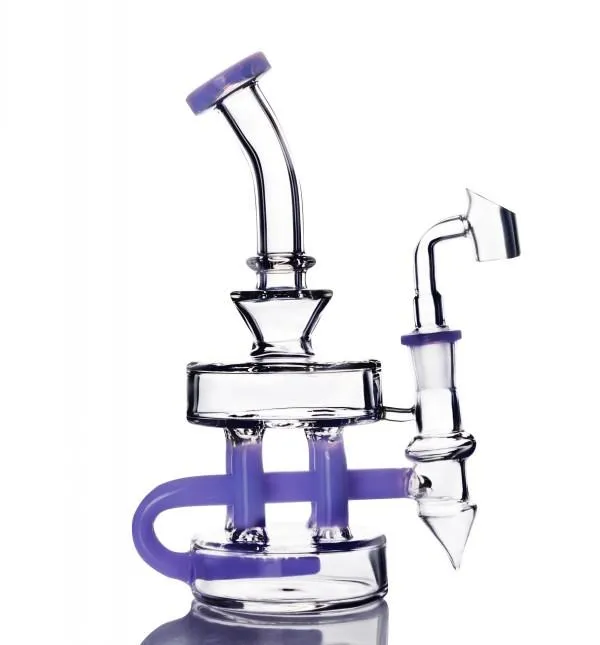 Renkli Beher Nargile Dab Rig Recycler Cam Bonglar Sağlam Sigara İçilebilir Su Borusu Oil Kuleleri Cam Ortak 14.4mm