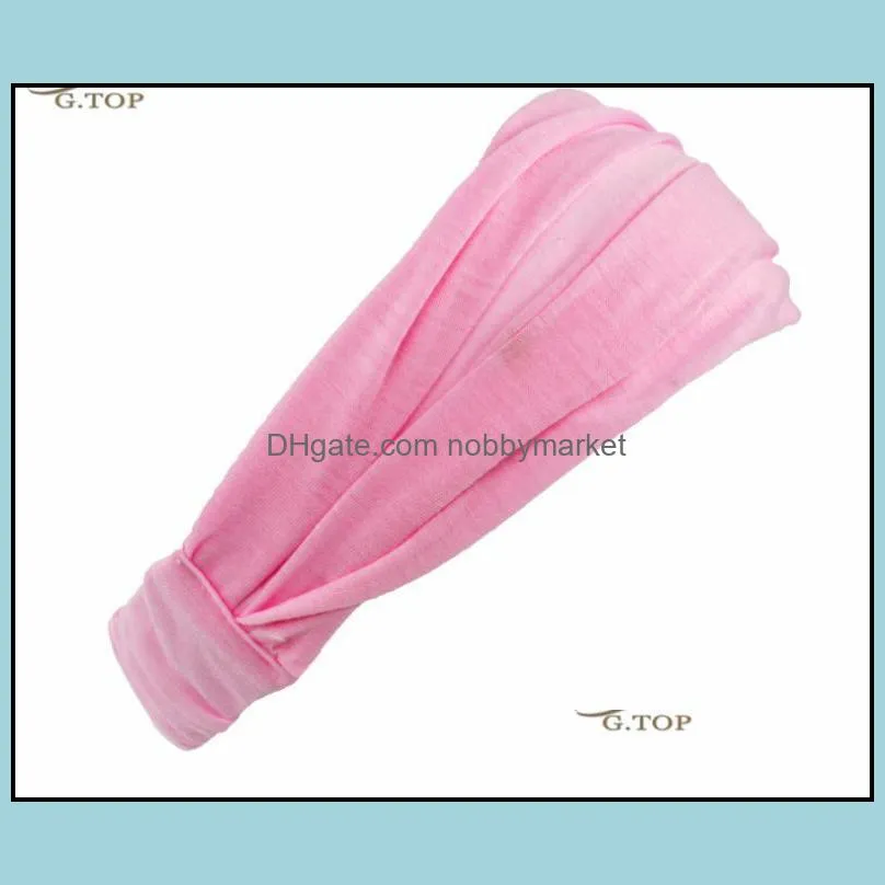 18 colors Ladies 100% cotton Sports Yoga Hairband Headband Headwrap Neck Head Scarf Cap 2 in 1 Bandana