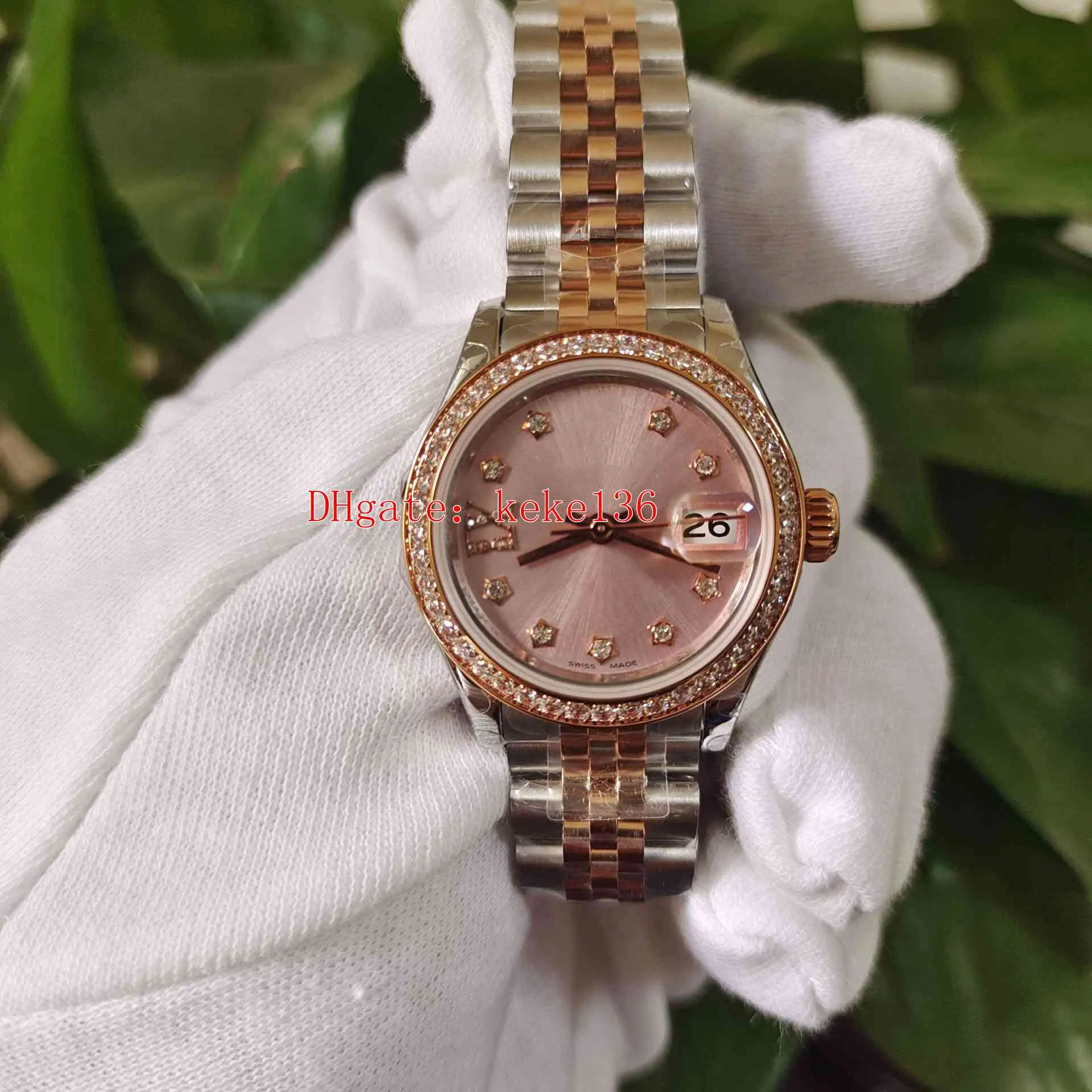 Top Wristwatches watches 279381RBR 279381 28mm pink Stainless Steel Diamond Roman jubilee bracelet 2617 Movement Automatic mechanical Ladies Womens Watch