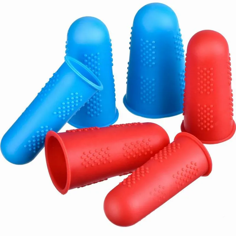 Oven Mitts Non-slip Silicone Finger Cover Cap Heat Insulation Hand Guard Protectors Random Color