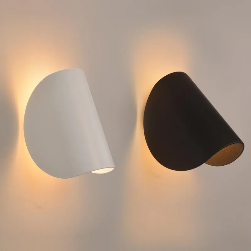 Lâmpada de parede 6W LED Bedroom Indoor Light Light Black White Corredor Lâmpadas Corredor Alumínio Sconce Modern Luminaire