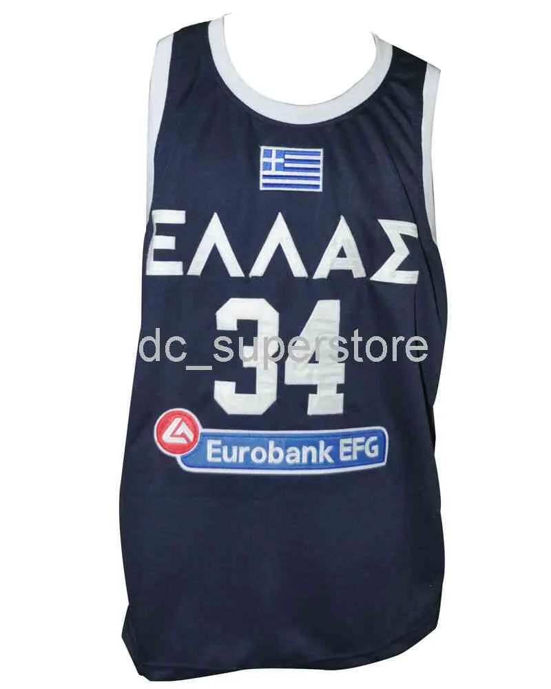 Giannis Antetokounmpo 13 Grecia Camiseta de baloncesto cosida personalizada Hombres Mujeres Jersey juvenil XS-6XL