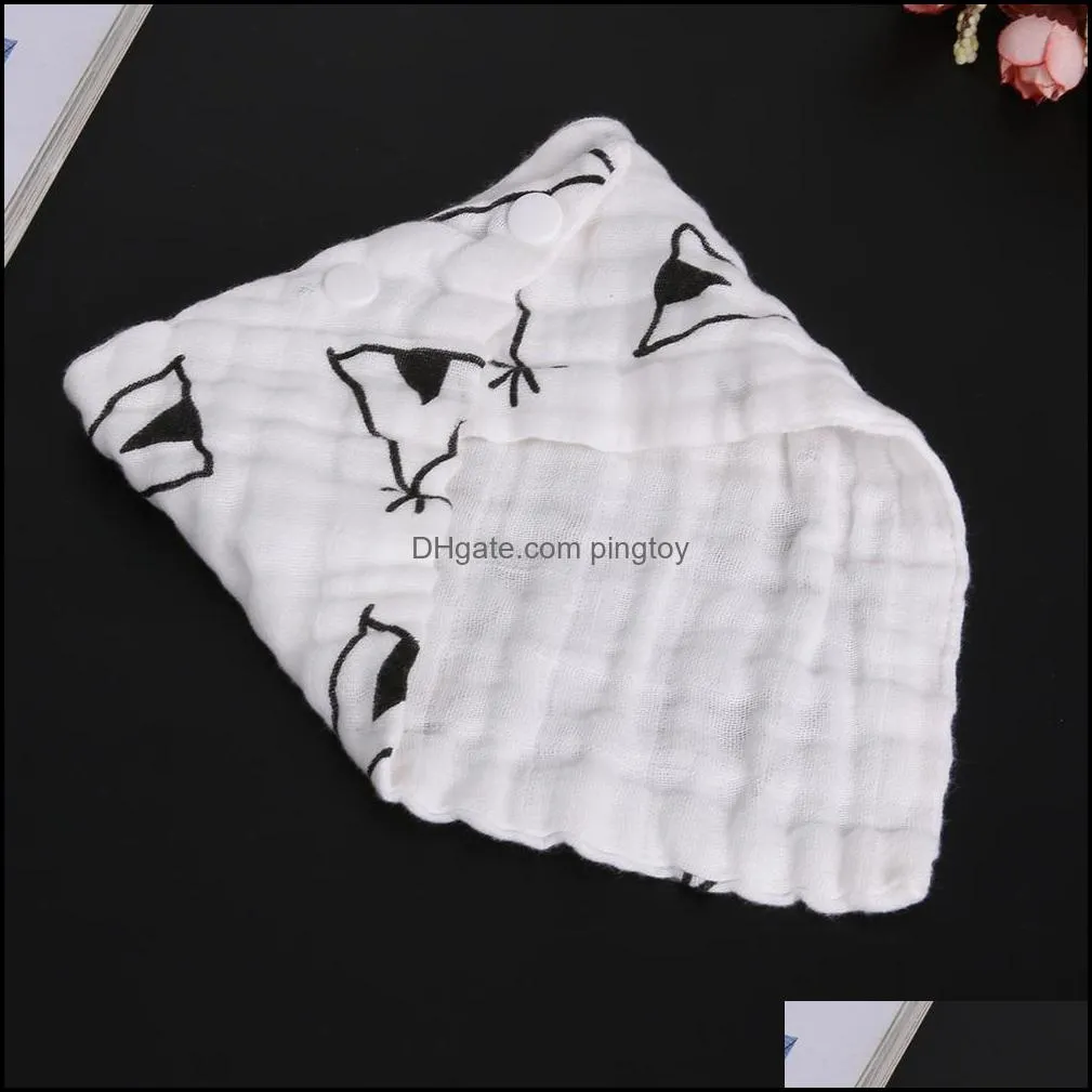 Baby Cotton Bibs Kids Cute Printing Soft Triangle Newborn Toddler Triangle Scarf Infant Burp Cloths Children Saliva Towel