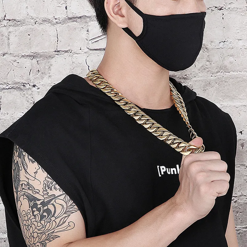 ダズリン正規店 mmヘビーパンクロックメンズレディースブラシマットカーブキューバリンクネックレスヒップホップゴールドシルバー316lステンレススチールバイクバイカーチェーンネックレスジュエリー 日本在庫即発送 Www Parkdance Co Uk