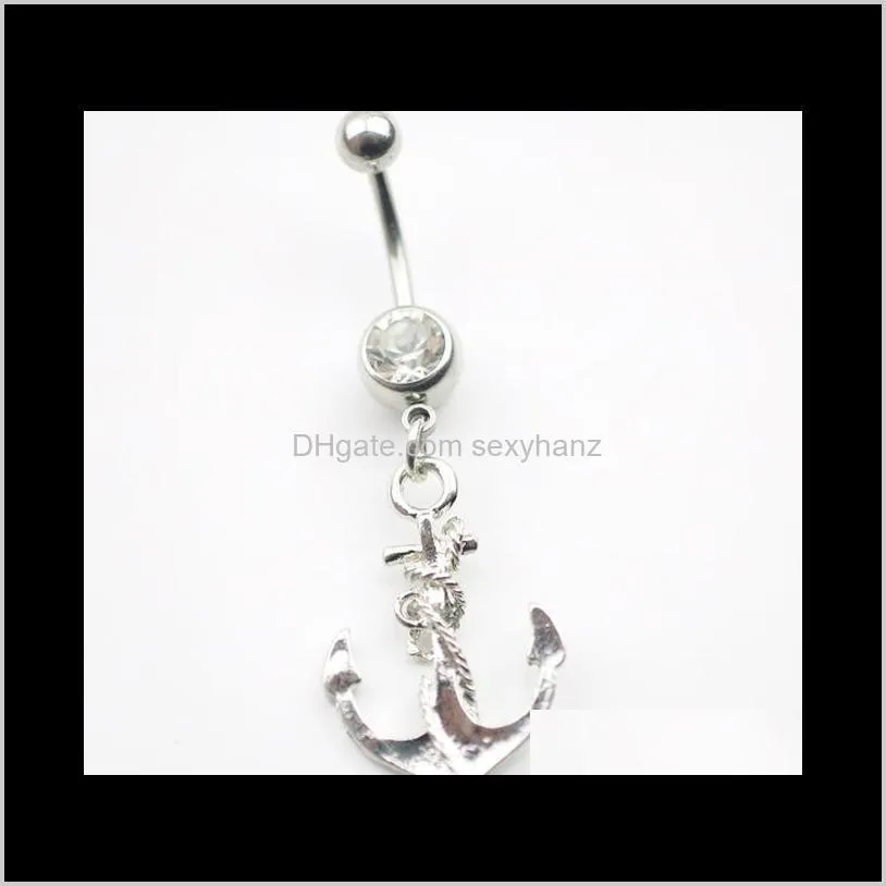 D0438 The anchor style Belly Button Navel Rings mix colors navel belly ring ,body piercing jewelry