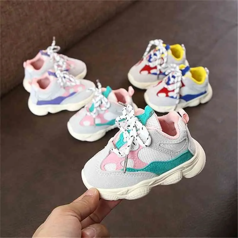 Autunno Neonata Ragazzo Scarpe per bambini Scarpe da corsa casual per bambini Fondo morbido Cuciture comode Colore Sneaker per bambini 210326