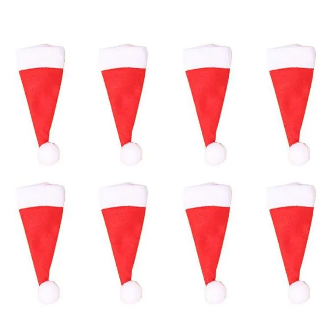 2021 Mini Xmas CapDesigns Borraccia Cappello Natale Posate Borsa Forchetta Cucchiaio Tasca Babbo Natale Decorazioni per la tavola di Natale