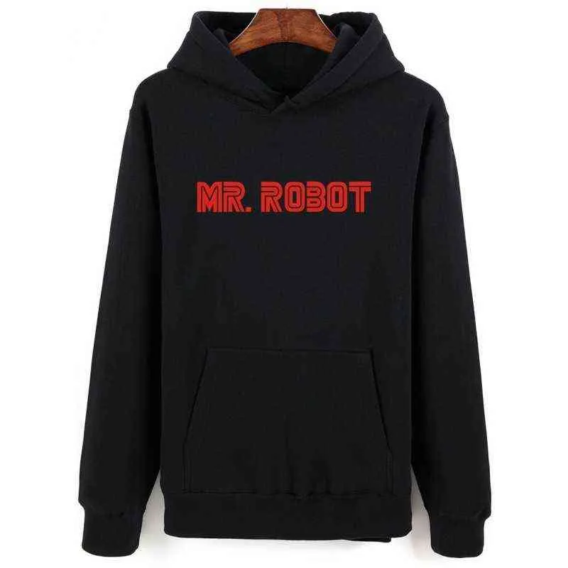 Nya Mr Robot Hoodies Mode Retro Letter Print Hoodies Herr Dam Hoodies Harajuku Trend Sweatshirts Höst Man Pullovers G1229