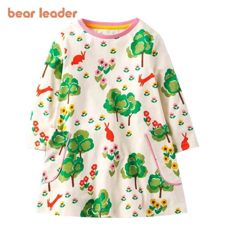 Meninas flores vestido outono crianças menina princesa crianças trajes casuais padrão de bebê padrão 210429
